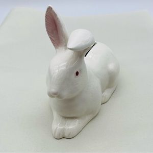 Vintage Ceramic Bunny Rabbit Coin Bank Made In Japan